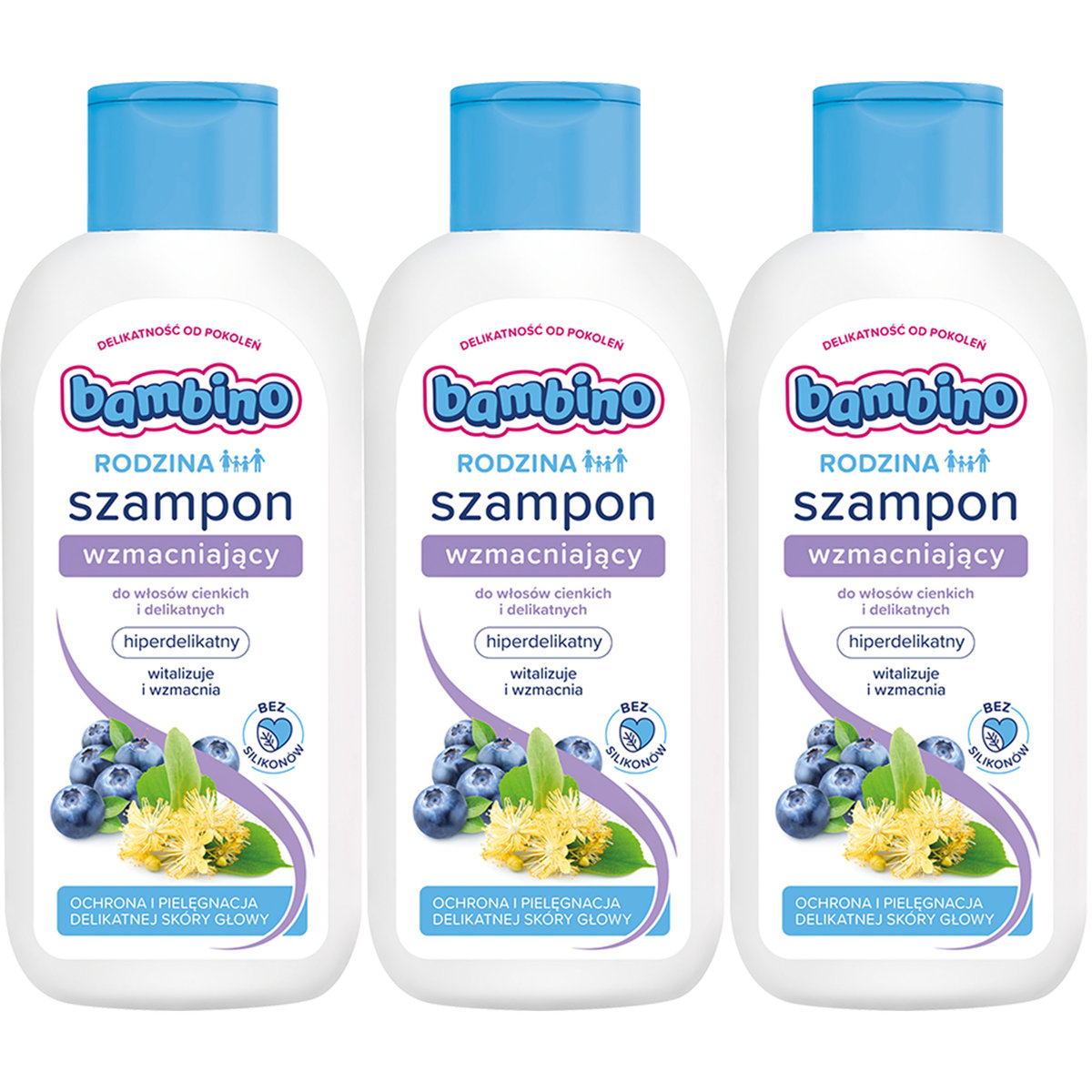 Bambino Rodzina, Szampon Wzmacniający, 3x400ml