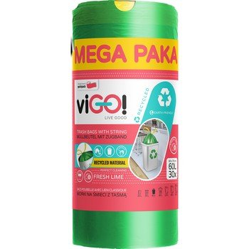 viGO! Eko Worki LD z taśmą zielone limonka 60 l 30szt
