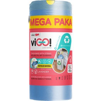 viGO! Eko Worki LD z taśmą niebieskie lawenda 35 l 45szt.