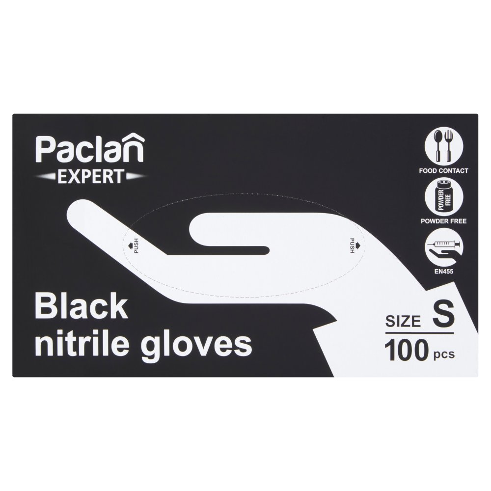 Paclan Paclan rękawice nitrylowe S 100 sztuk czarne