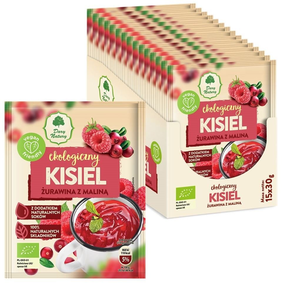 Kisiel Żurawina z Maliną BIO 30g - Dary Natury