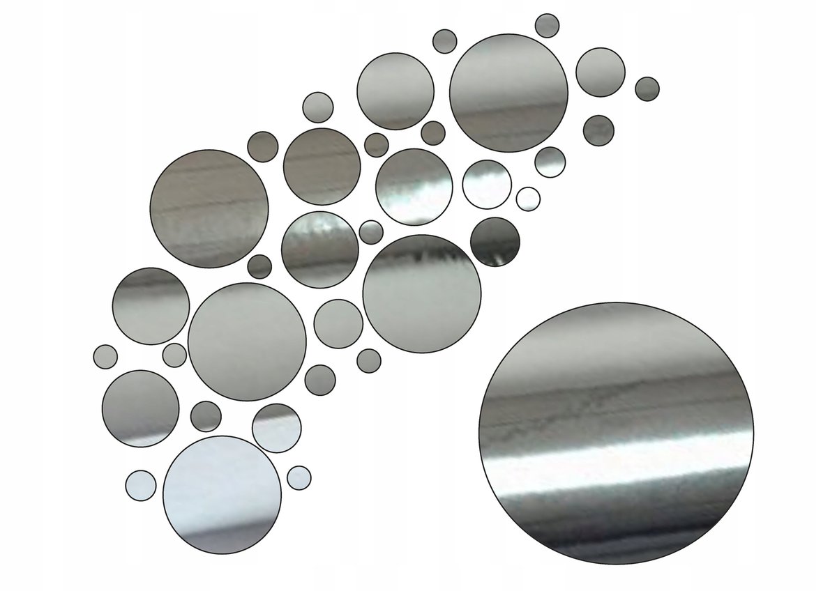 Naklejki lustrzane na ścianę, kółka lustro