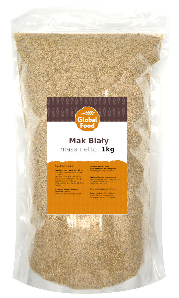 MAK BIAŁY NA ROGALE ŚWIĘTOMARCINSKIE GLOBAL FOOD 1KG 1000G