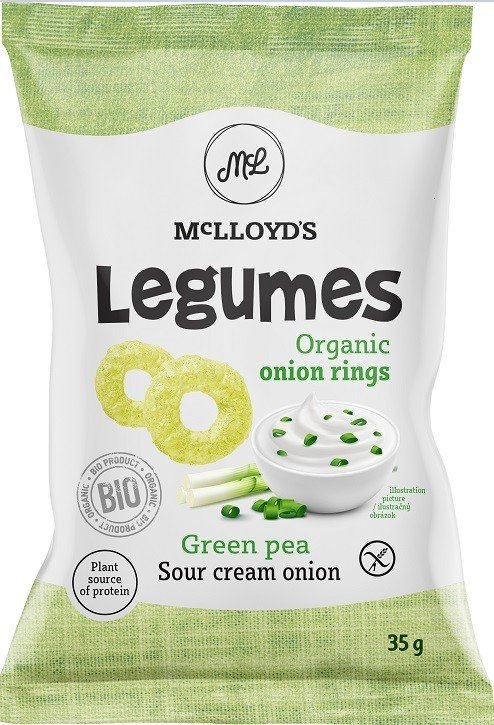 McLloyds Chrupki z zielonym groszkiem śmietankowo- cebulowe BEZGL. BIO 35 g