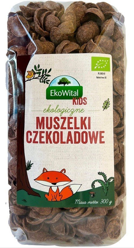 EKOWITAL Muszelki czekoladowe BIO 300 g