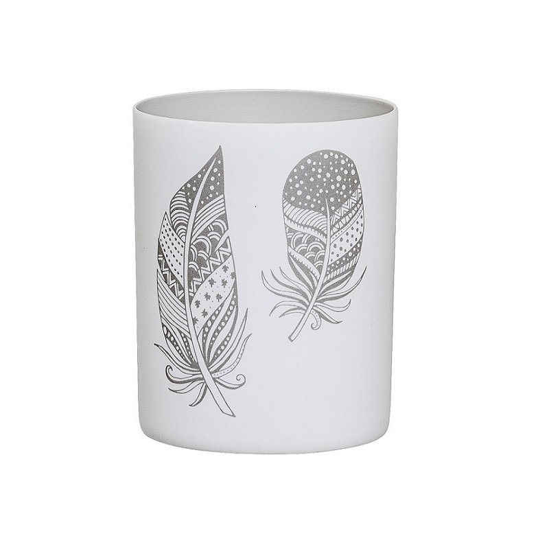 Bloomingville Lampion na tealight z piórkami