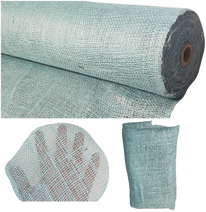 Tkanina jutowa 130cm 210g Jasno niebieska