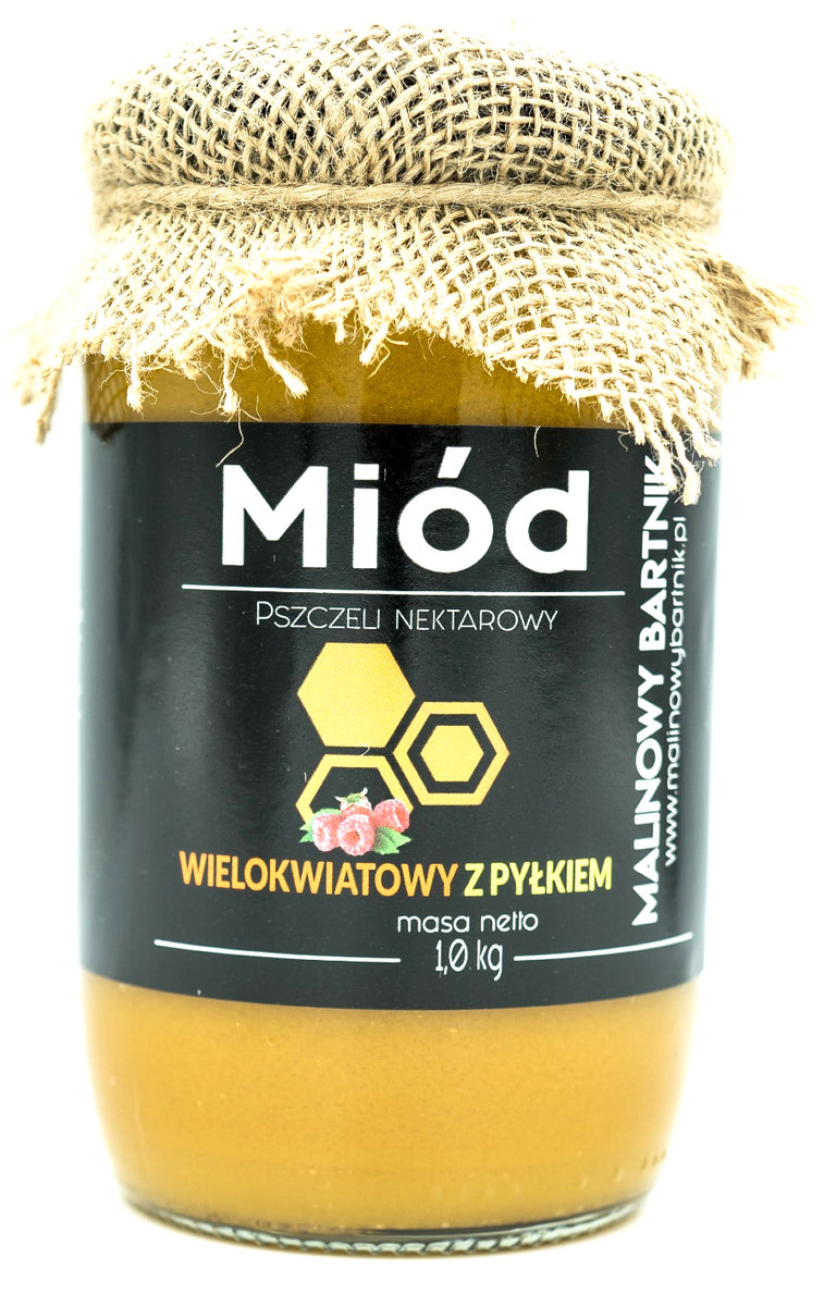 Miód z Pyłkiem Pszczelim - 1 kg Malinowy Bartnik