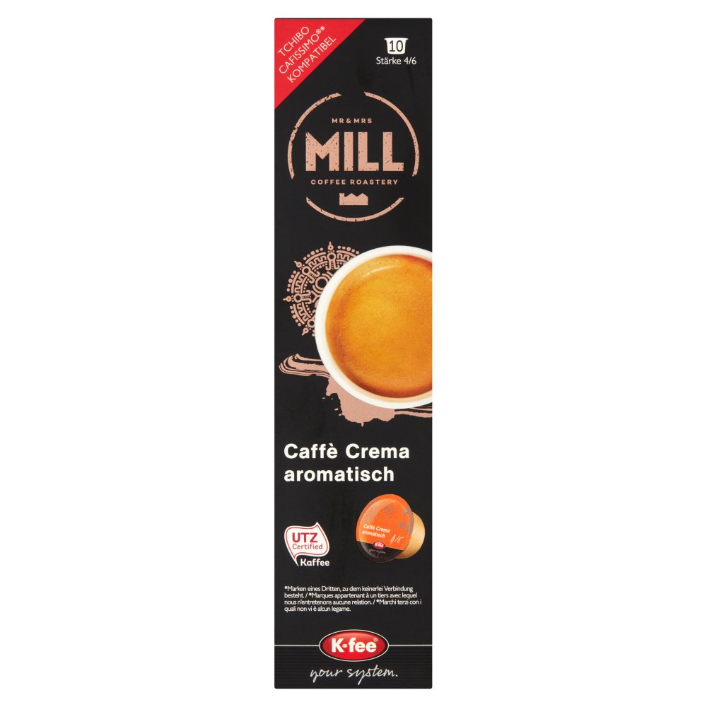 Mr & Mrs Mill Caffè Crema Aromatisch Kawa palona mielona w kapsułkach 76 g (10 x 7,6 g)