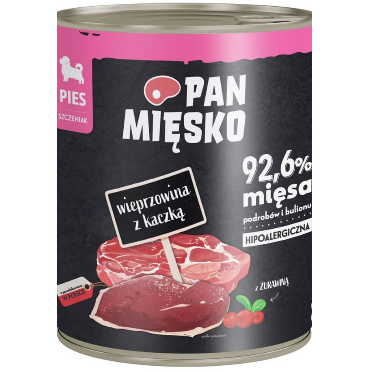 Pan Mięsko karma mokra Szczeniąt wieprzowina z kaczką 800g