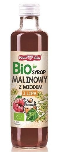 Polska Róża BIO Syrop malinowy z lipą i miodem bez dodatku cukru 250ml 11POLBIOML