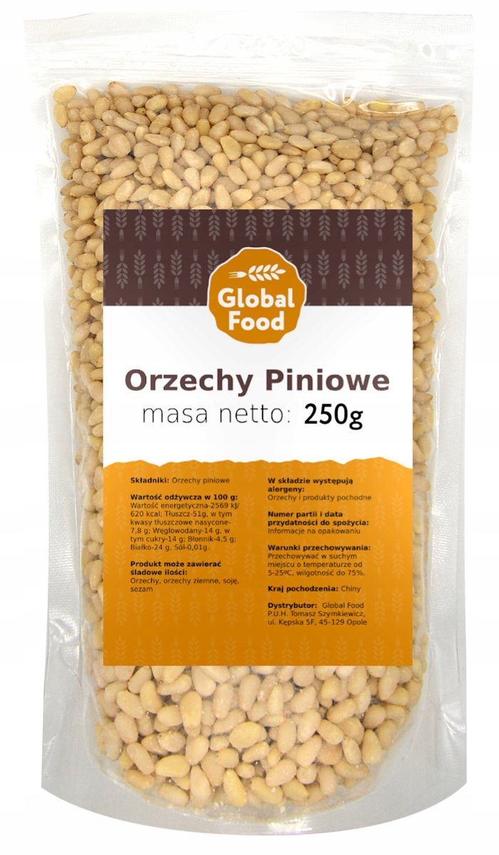 ORZECHY PINIOWE PINI CEDROWE GLOBAL FOOD 250g 0,25kg