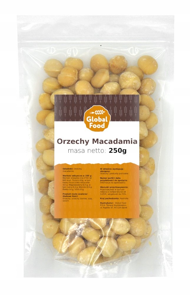 Orzechy Makadamia Orzech Macadamia Global Food 250G