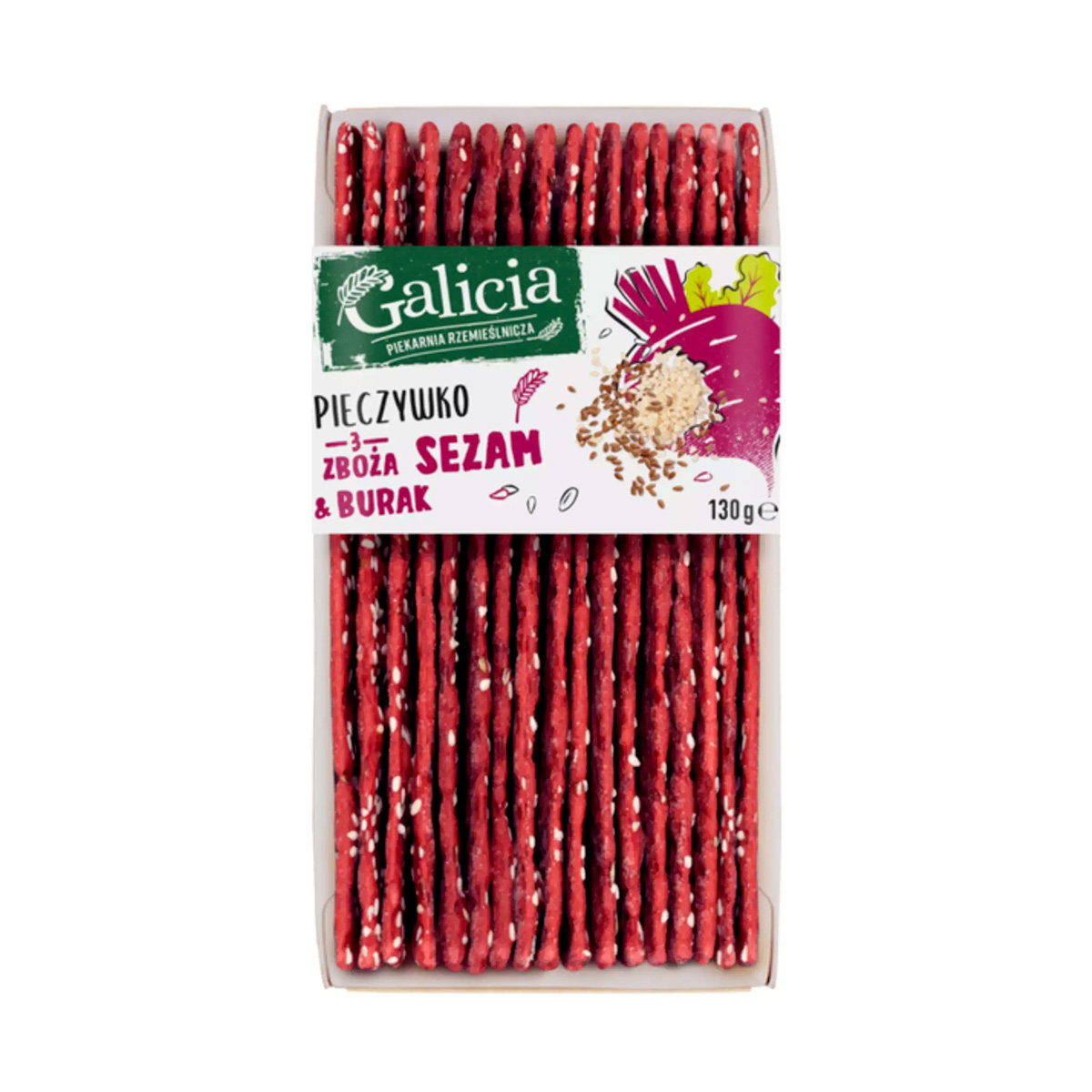 Pieczywko chrupkie 3 ziarna sezam i burak 130 g Galicia