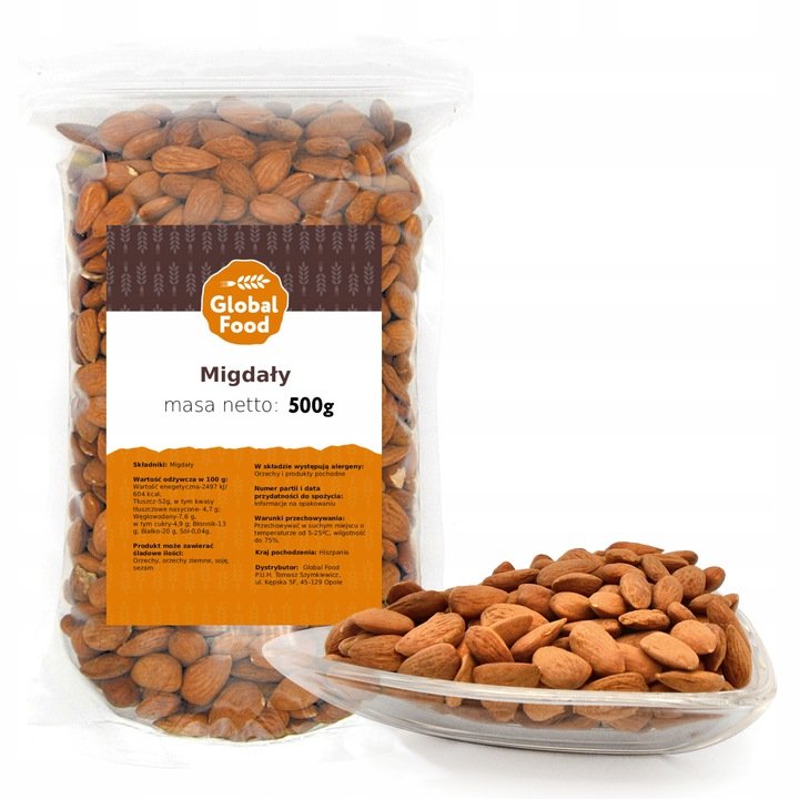 MIGDAŁY CAŁE GLOBAL FOOD 500g