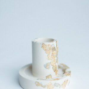 Świecznik na świecę stożkową ze złoceniem