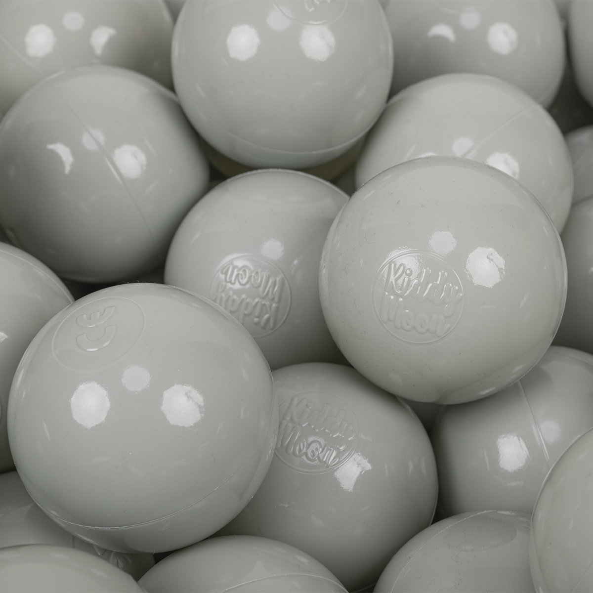 KiddyMoon Plastikowe piłeczki 7cm zielonoszary 100 Zabawka zestaw kulek