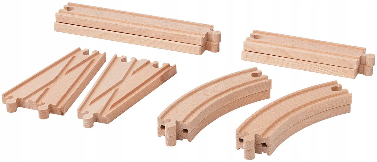 IKEA zestaw 10 Lillabo torów kolejka drewniana