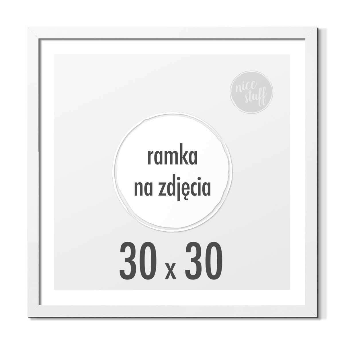 Ramka na zdjęcia 30x30 cm Ramki kwadratowa biała