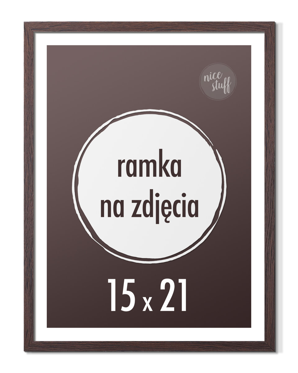 Ramka na zdjęcia 15x21 cm A5 Ramki 21x15 wenge stojąca z nóżką