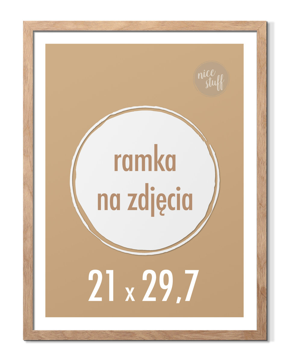 Ramka na zdjęcia 21x29,7 cm A4 Ramki 29,7x21 brązowa stojąca z nóżką