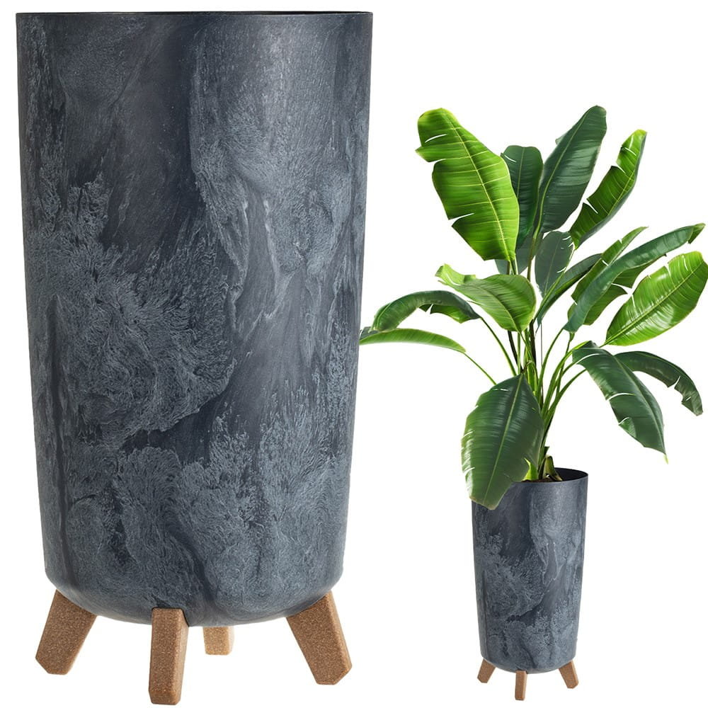 Doniczka GRACIA TUBUS SLIM BETON EFFECT - antracytowy DGTL240E-S433 Prosperplast