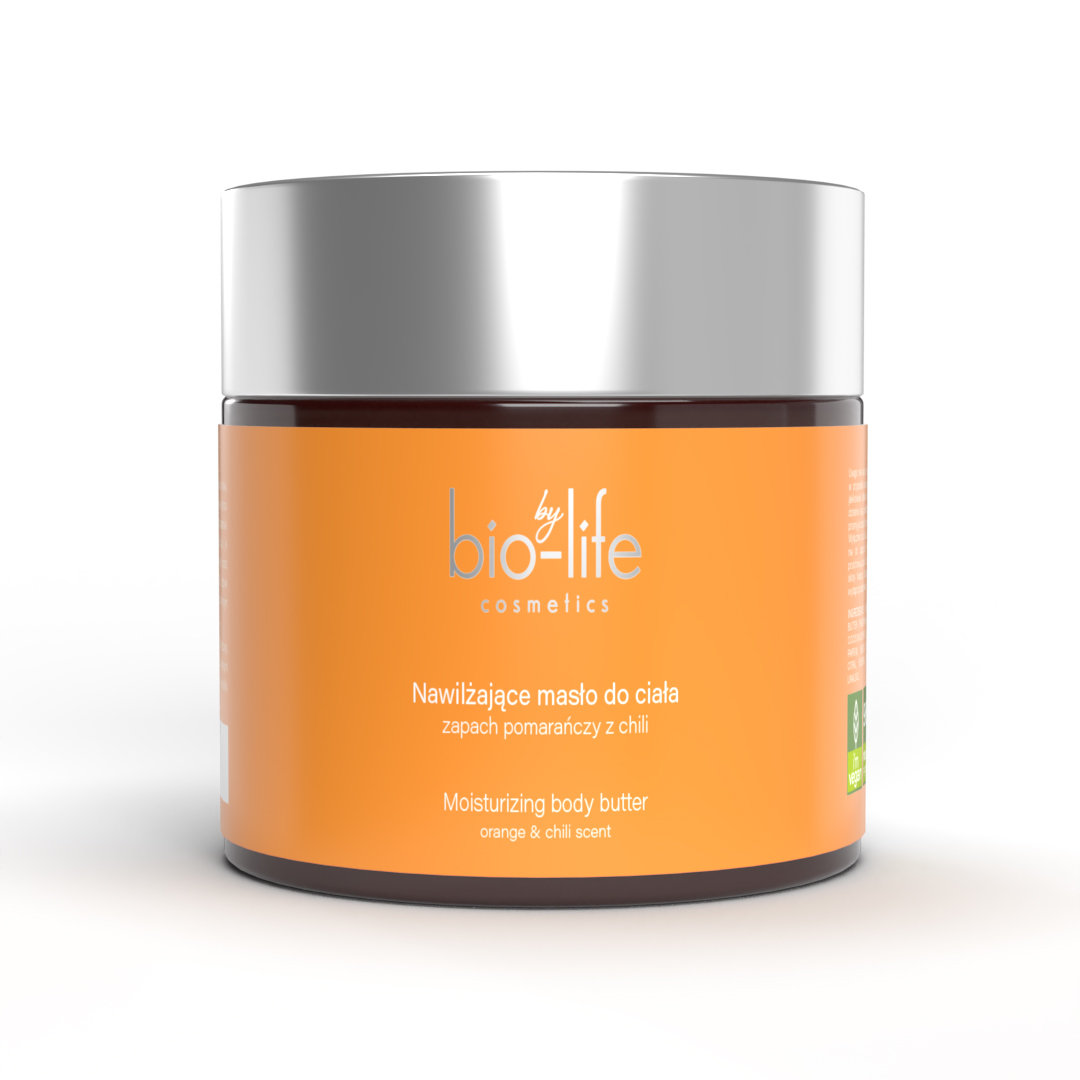 by bio-life cosmetics , Nawilżające masło do ciała zapach pomarańczy z chili, 150g