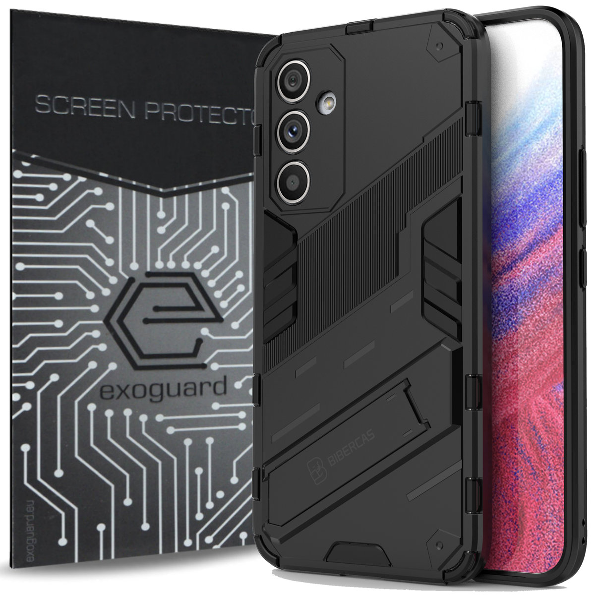 ETUI EXOGUARD BIBERCAS + SZKŁO - SAMSUNG GALAXY A54 5G - PANCERNE CASE OBUDOWA FUTERAŁ