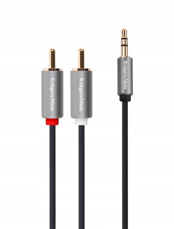 Kruger&Matz Kabel jack 3.5 wtyk stereo - 2RCA 1m Basic LEC-KM1218