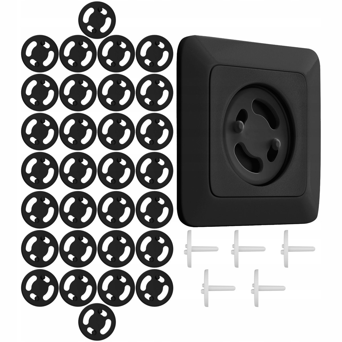 30X ZESTAW ZABEZPIECZEŃ GNIAZDKA ZAŚLEPKA ZATYCZKI