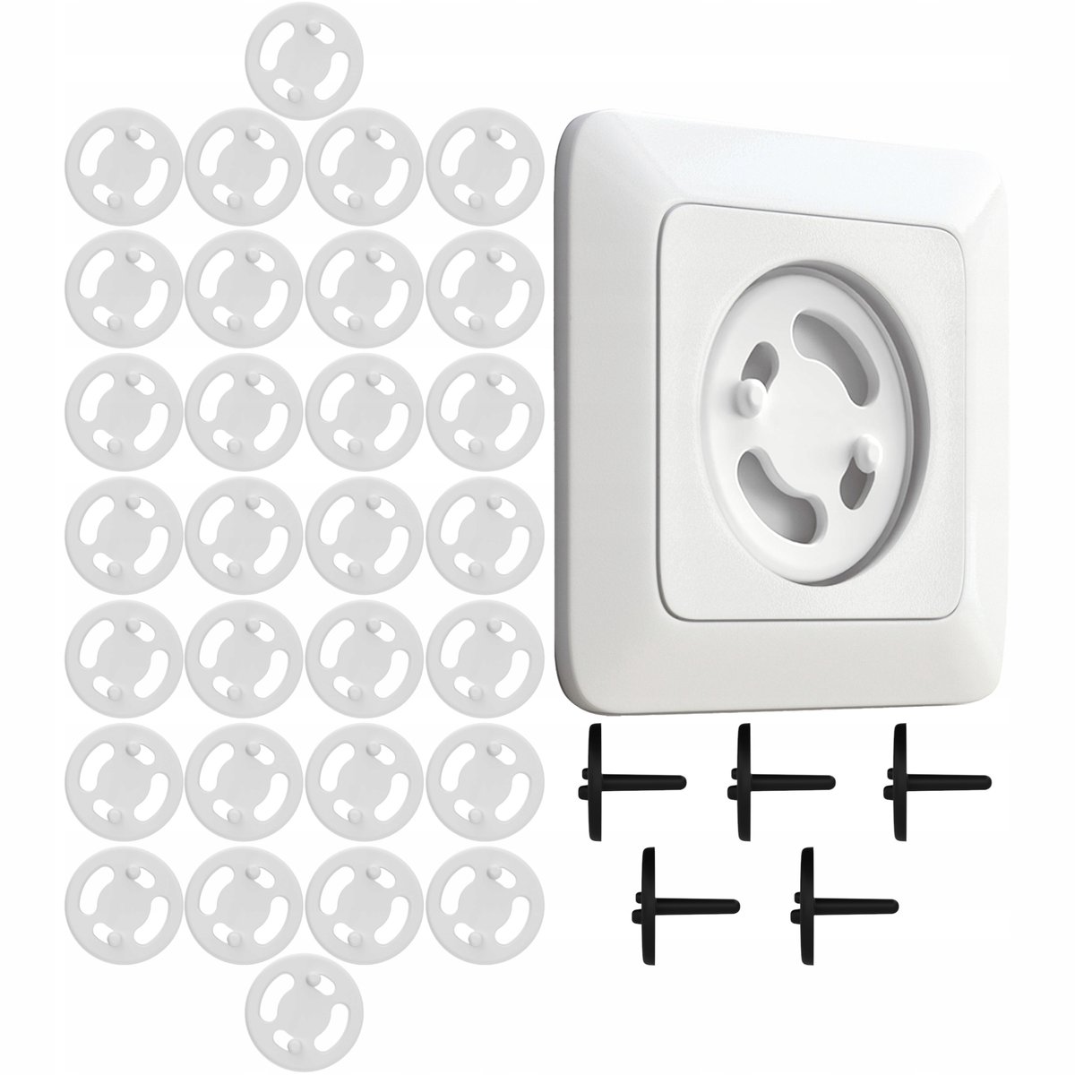 BIAŁE ZABEZPIECZENIA DO GNIAZDEK KONTAKTÓW - 30x
