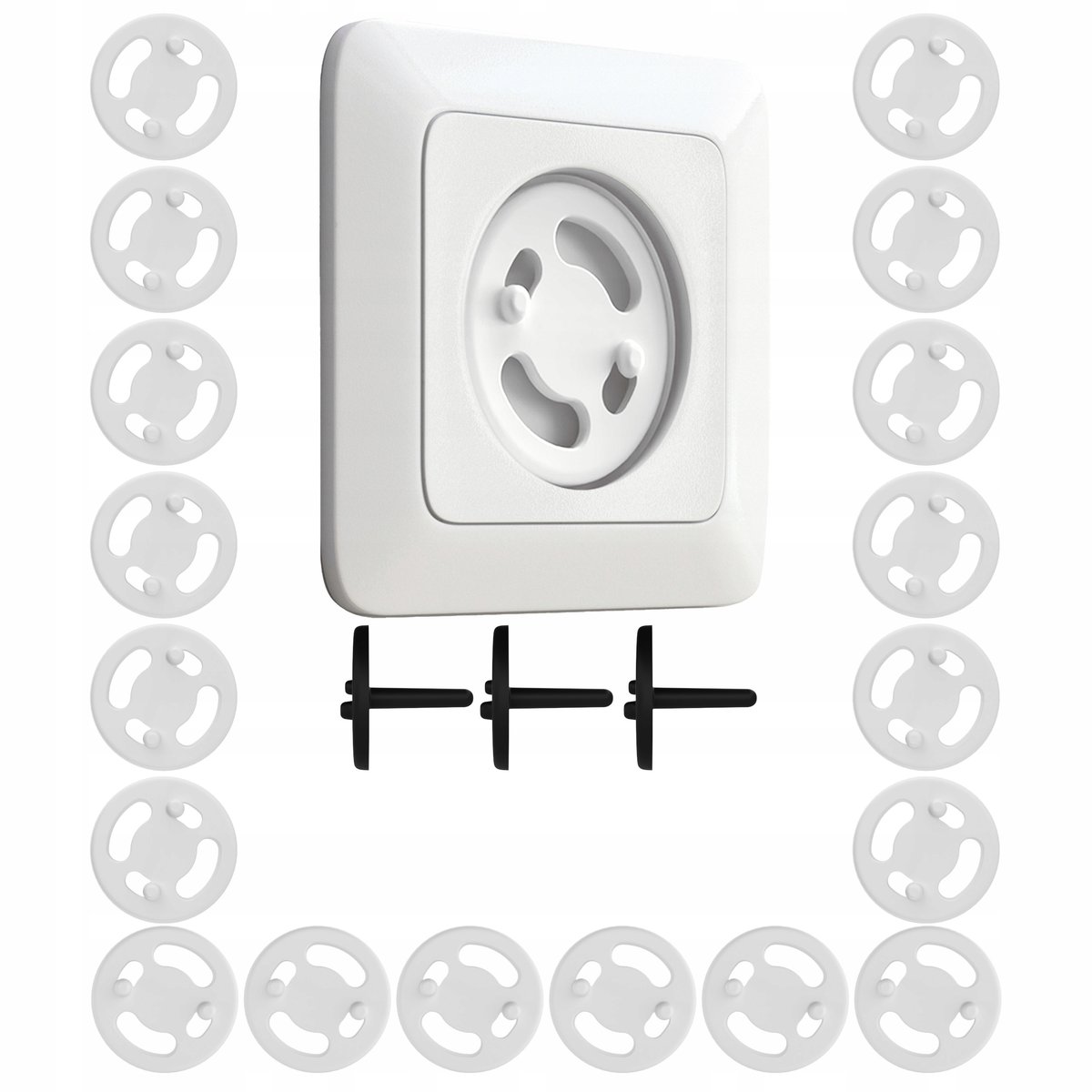BIAŁE ZABEZPIECZENIA DO GNIAZDEK KONTAKTÓW - 18x