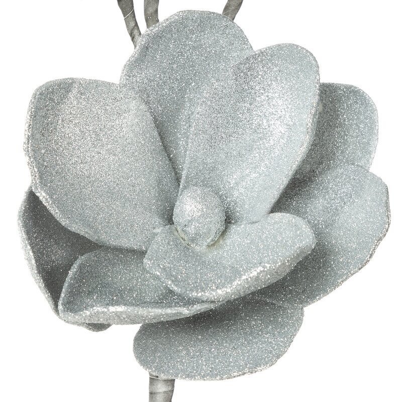 KWIAT FLORE 724 DŁ. 75 CM DŁ. Z KWIATAMI 40 CM ŚR. KWIAT 20 CM SREBRNY