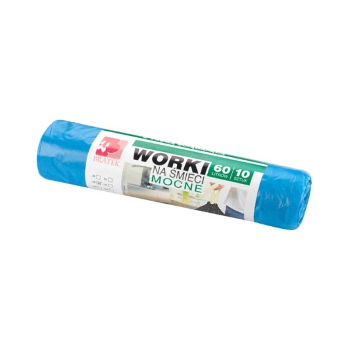 Worki Na Śmieci Z Taśmą 60 Litrów 10 Sztuk Hdpe
