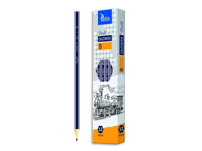 Ołówek drewniany Tetis PIXELL B 12 sztuk