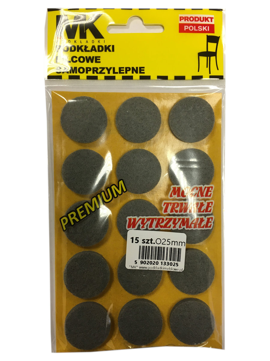 MK Podkładki Filcowe Samoprzylepne 15szt. Ø25mm (Koło)