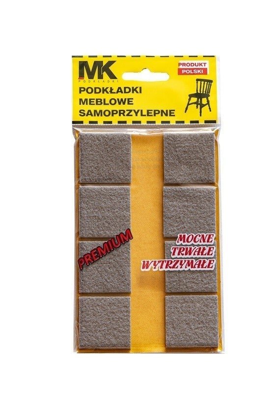 MK Podkładki Filcowe Samoprzylepne 8szt. 34x34mm (Kwadrat)