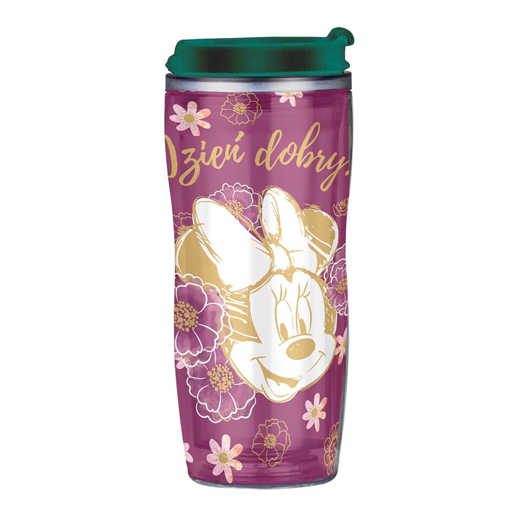 Kubek Bidon Minnie Flowers Purple z wymienną dekoracją 400 ml DISNEY