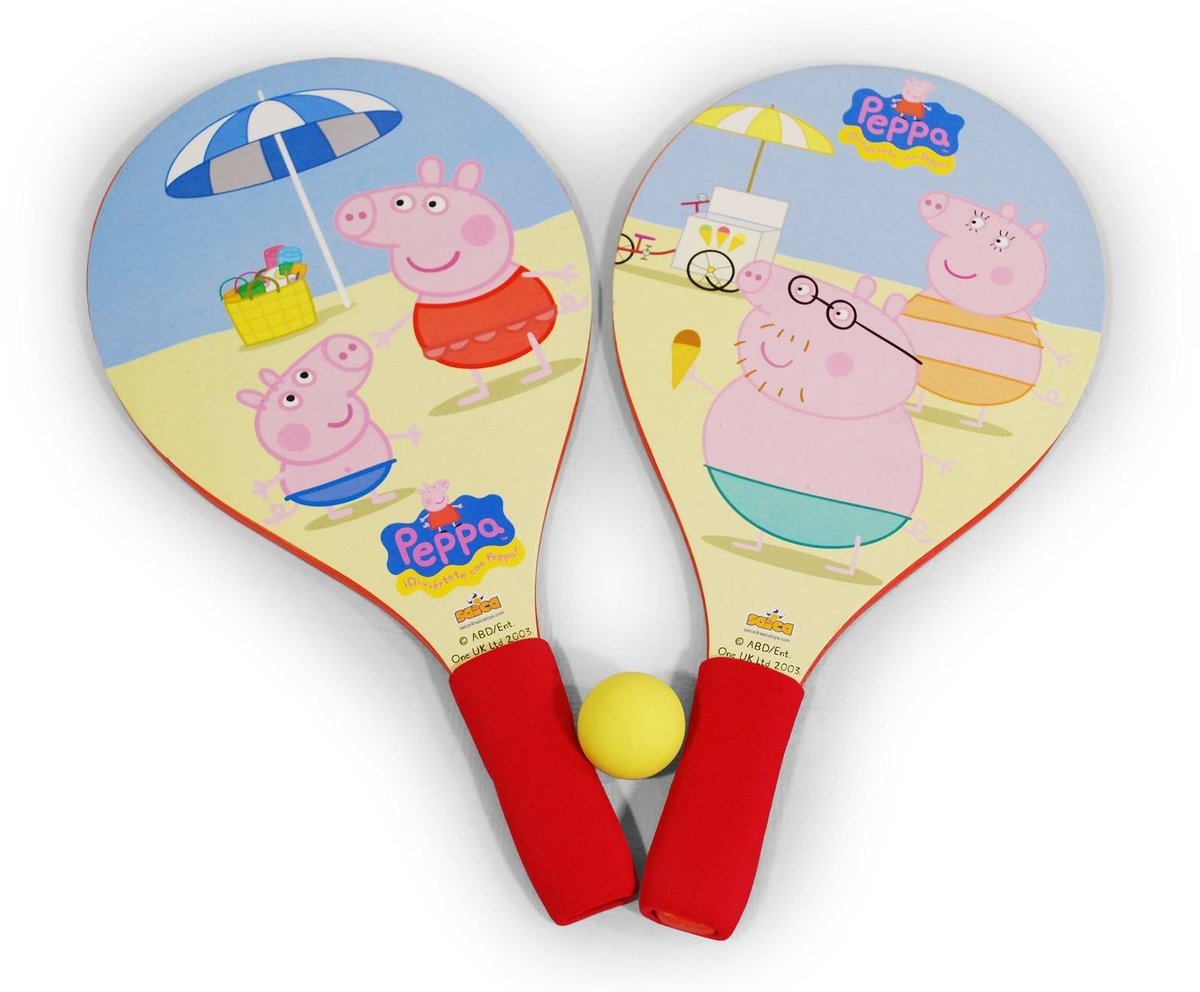 PEPPA PIG ŚWINKA 2 PALETKI RAKIETKI DO GRY PIŁKA