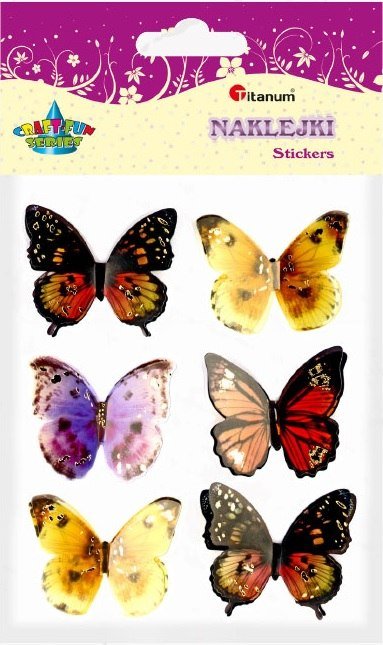 Naklejki 3D motyle 6szt