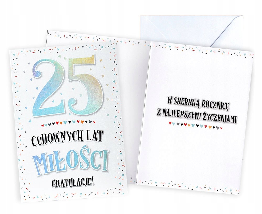 Karnet Rocznica ślubu 25 - Kukartka
