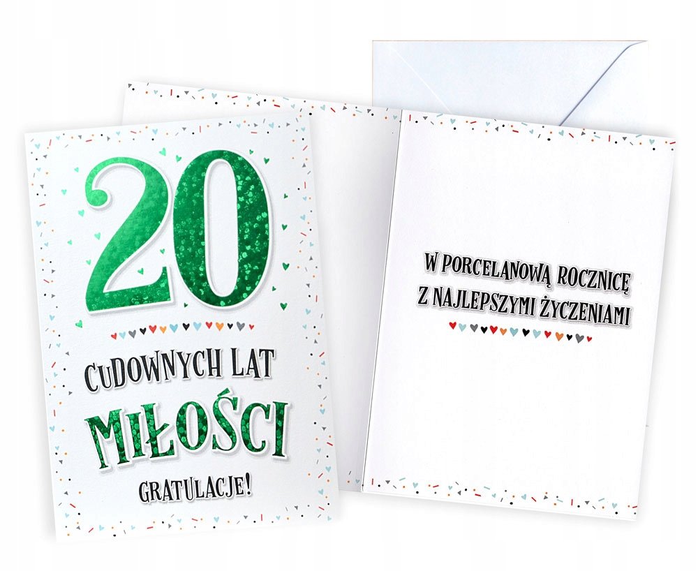 Karnet Rocznica ślubu 20 - Kukartka