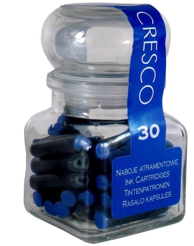 Cresco Naboje do piór CRESCO niebieski 30szt.- SŁOICZEK AA239CRE