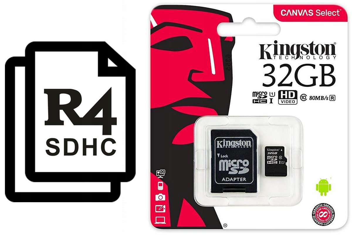 Karta micro SD 32 GB konfiguracja do R4i Dual-Core