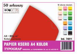 Papier kolorowy ksero Typograf A4 80 g czerwony