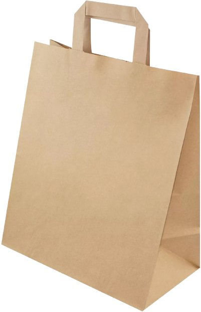 Torba papierowa z uchwytem płaskim KRAFT 26x14x30CM 50szt.