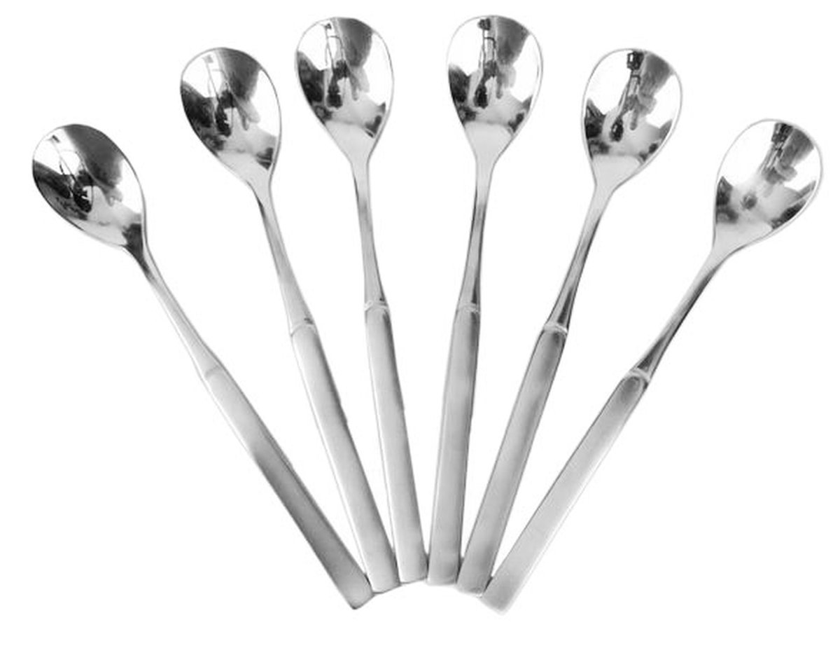 SZTUĆCE ŁYŻECZKI koktajlowe DŁUGIE 6 szt SATYNA