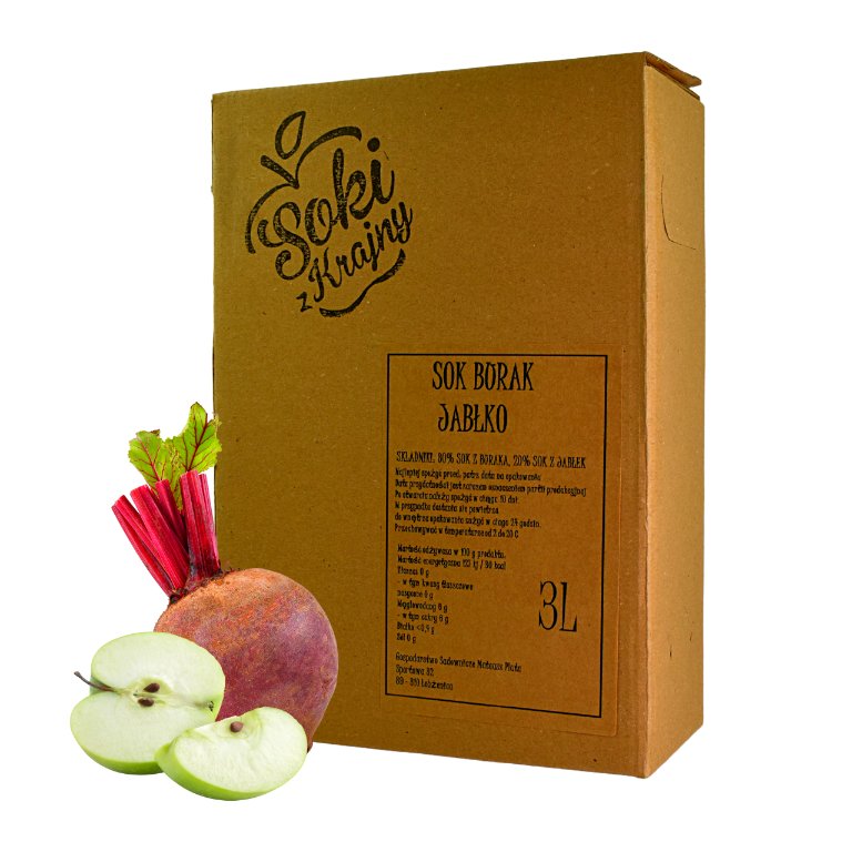 SOKI Z KRAJNY SOK BURAK-JABŁKO 3L NFC Z BURAKA I JABŁKA TŁOCZONY, NATURALNY