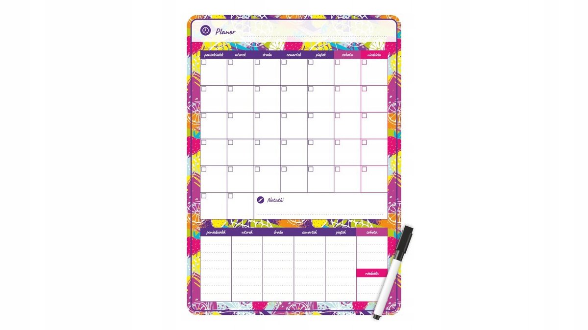 Planer Magnetyczny Owoce 25X35 Miesięczny