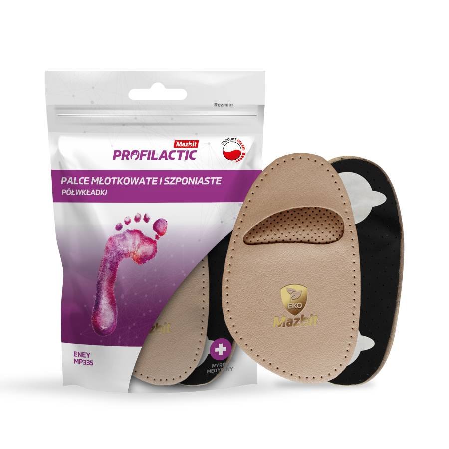 Skórzane wkładki do butów na palce młotkowate szponiaste 37-38